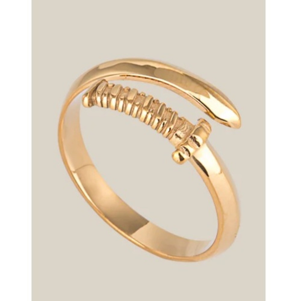 Private Paradise Co LA Gold Tone Dagger Sword Adjustable Ring NWT